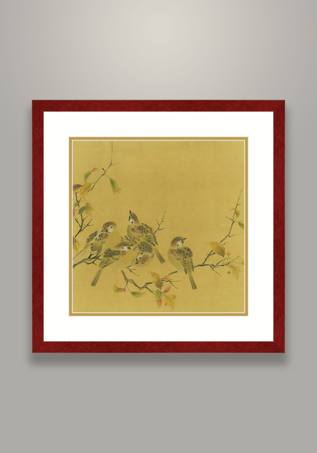 《瓦雀棲枝圖》 國畫 花鳥