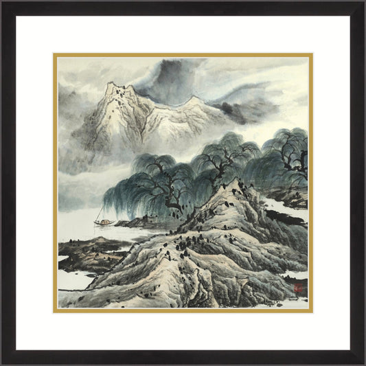 《夏柳圖》 國畫 山水
