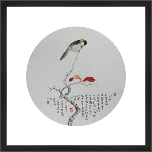 《靈禽棲枝圖》 國畫 花鳥