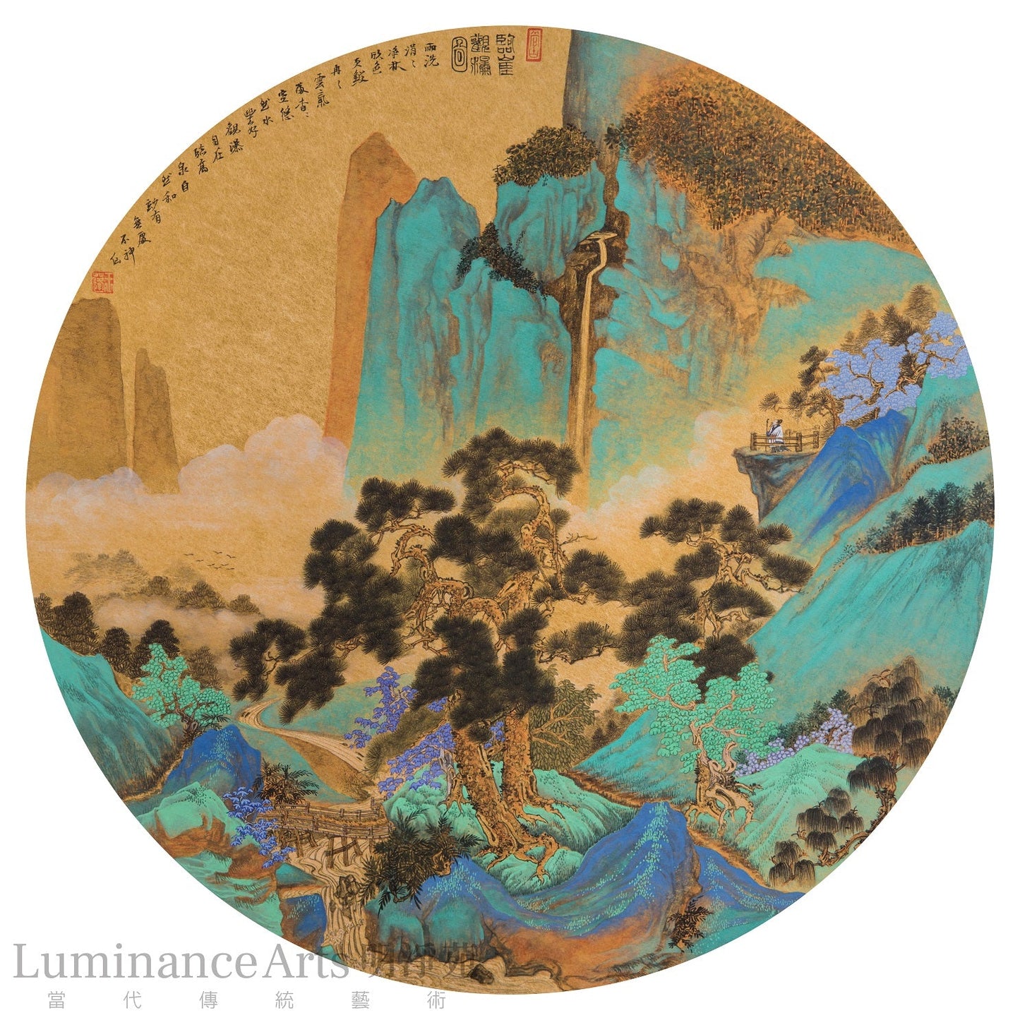 金色山水 畫心組合