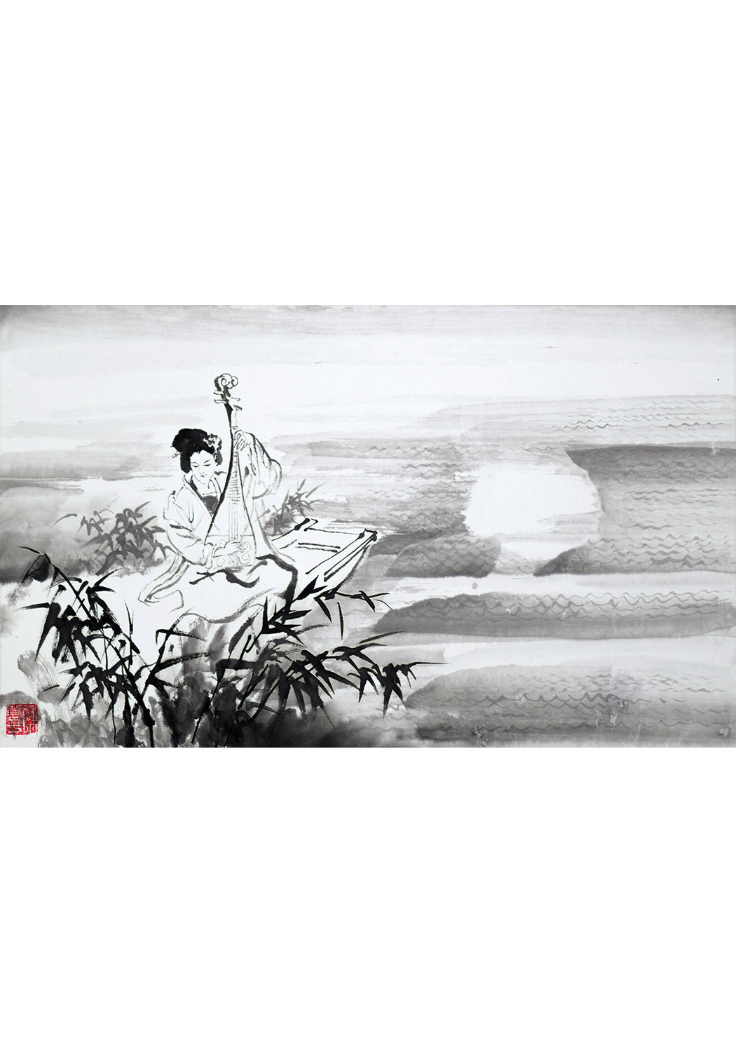 《樂影 琵琶》國畫 人物