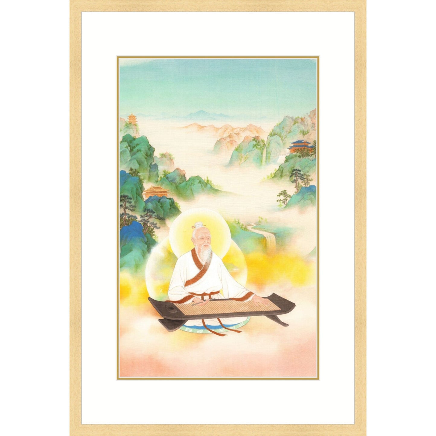 《老子著經圖》 國畫 神像