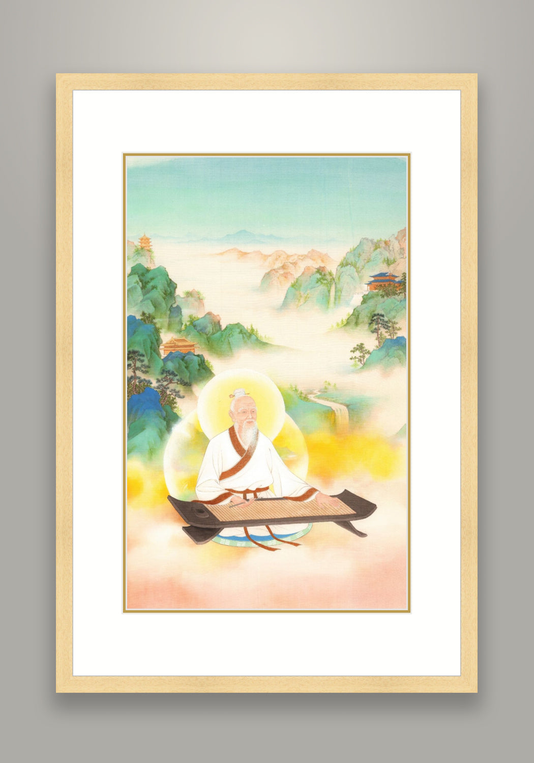 《老子著經圖》 國畫 神像