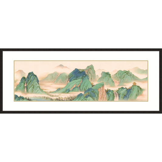 《峽谷仙境》國畫 山水